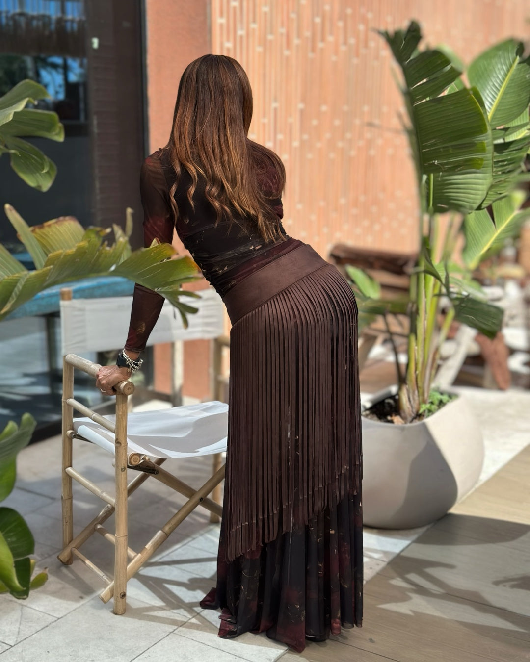 Cintura Scamosciata con Maxi Frange Moro