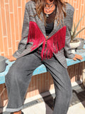 Blazer Principe di Galles con Frange Red