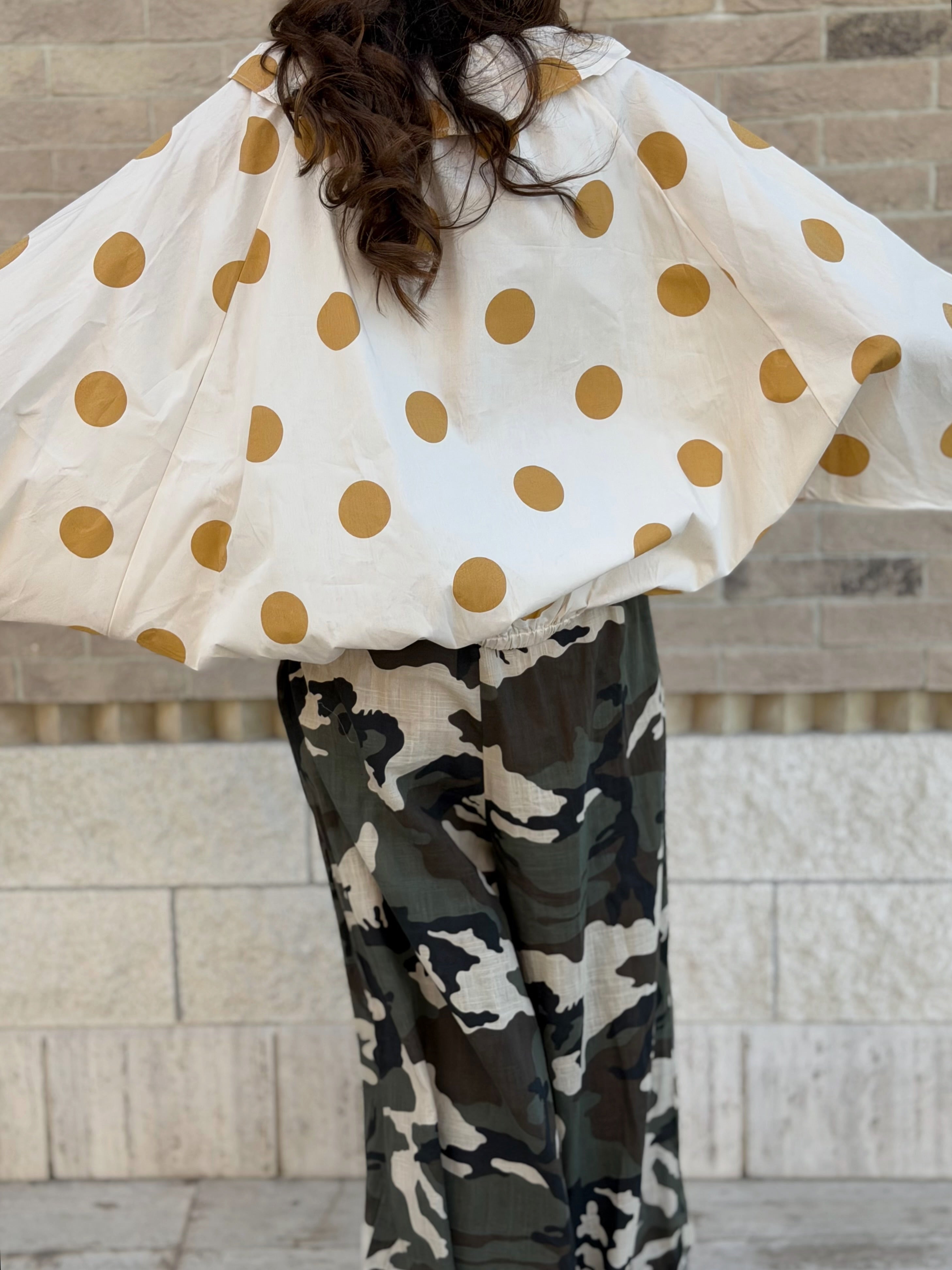 Blusa Over a Pois Allegra - Giallo Ocra