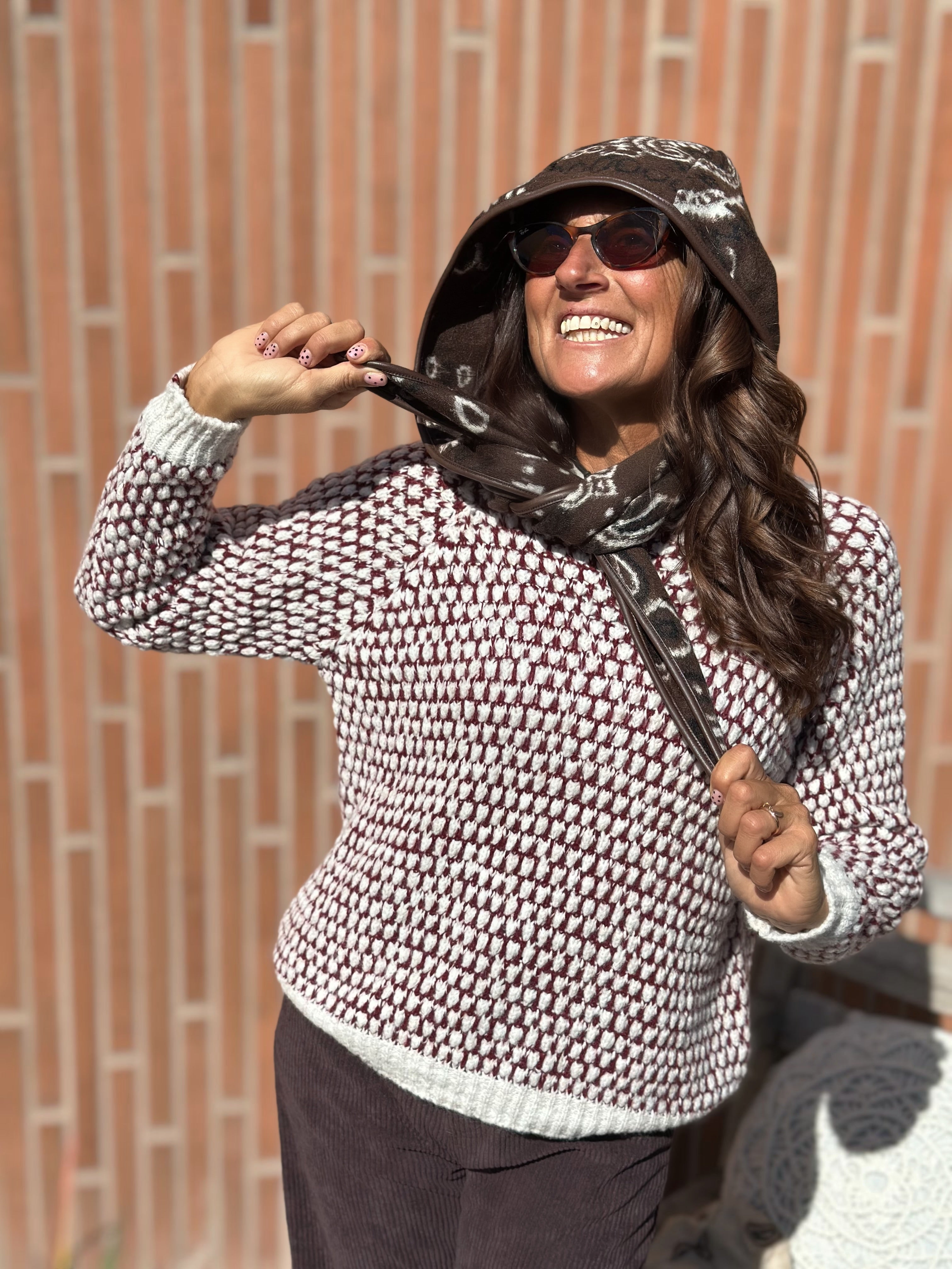 Cappuccio Misto Lana Paisley Cioccolato