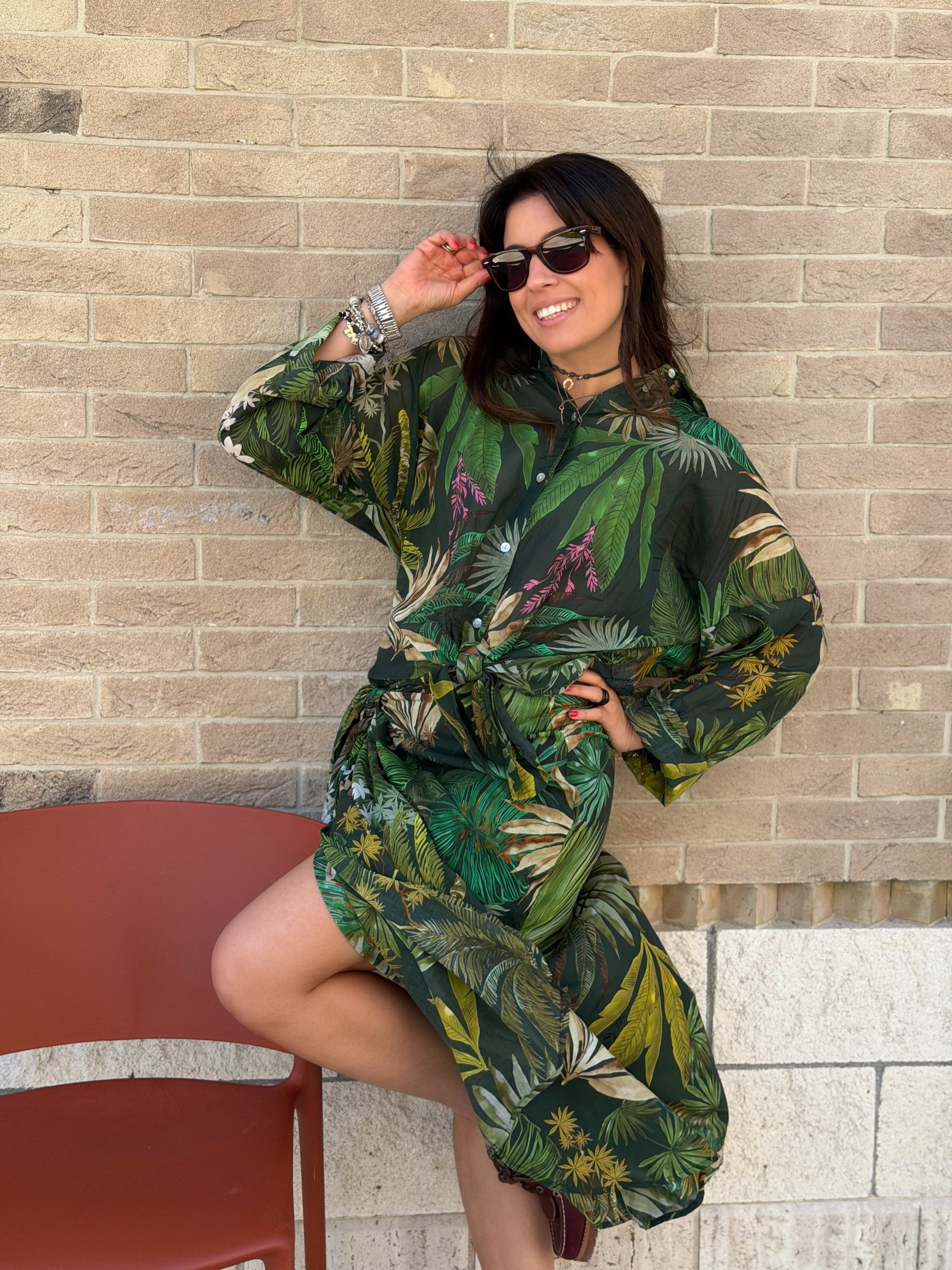 Camicia Mussola di Cotone Jungle