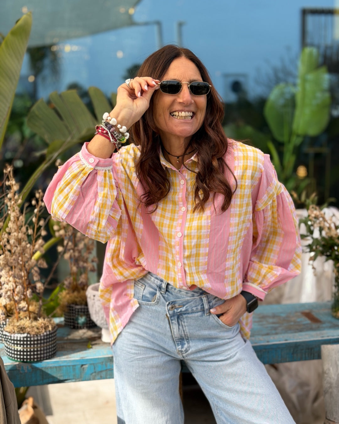 Camicia Patchwork Rosa