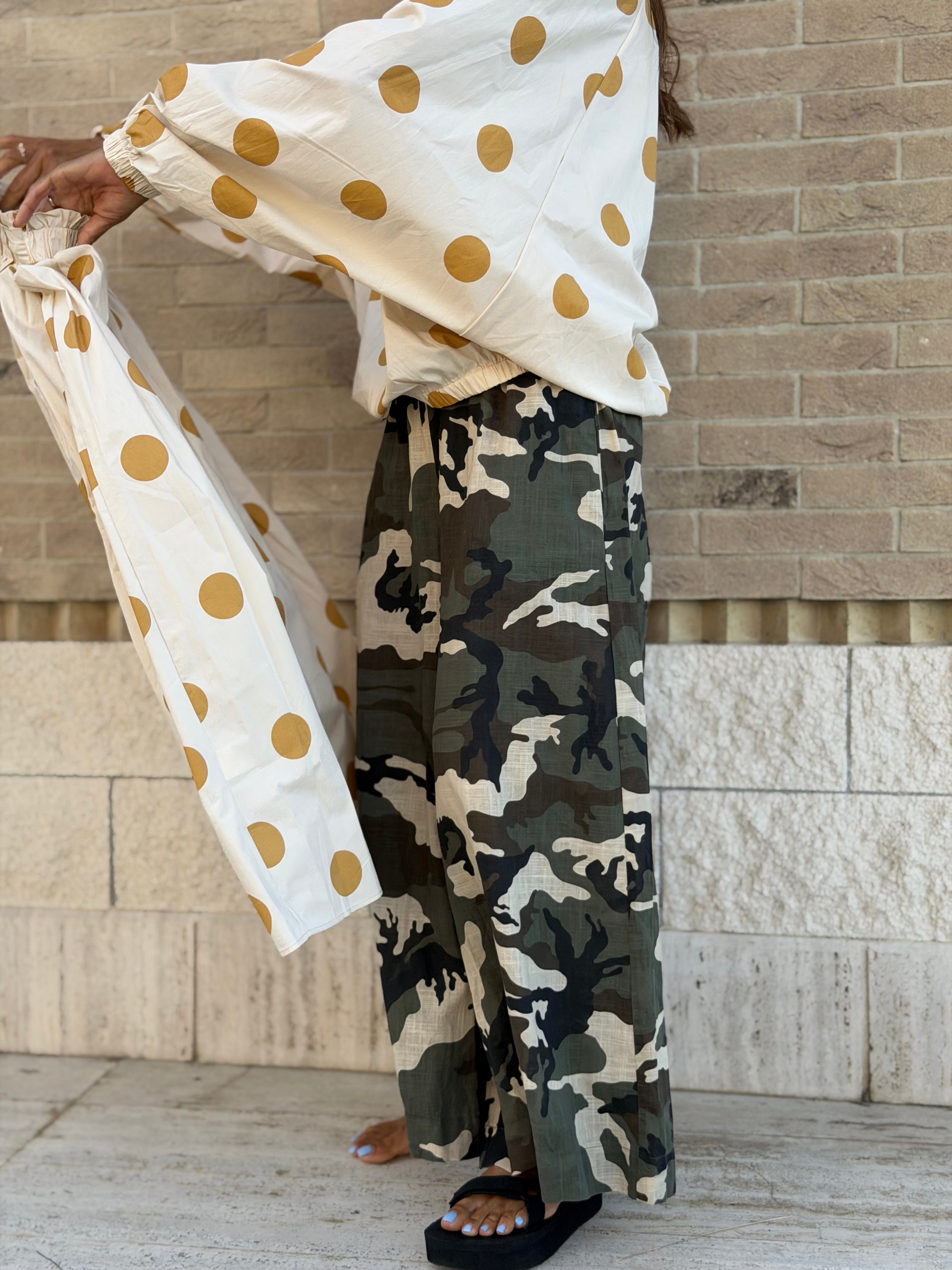 Pantalone Camouflage Cotone Leggero