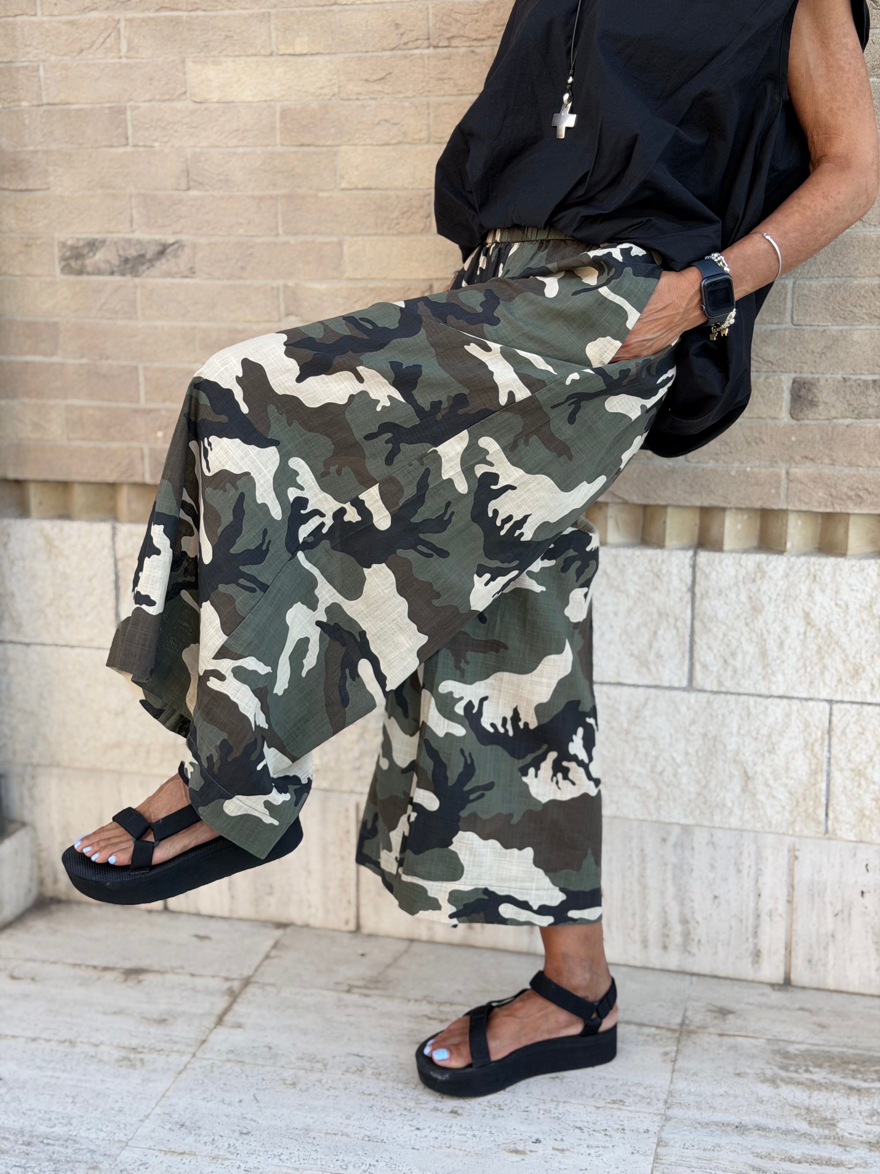 Pantalone Camouflage Cotone Leggero