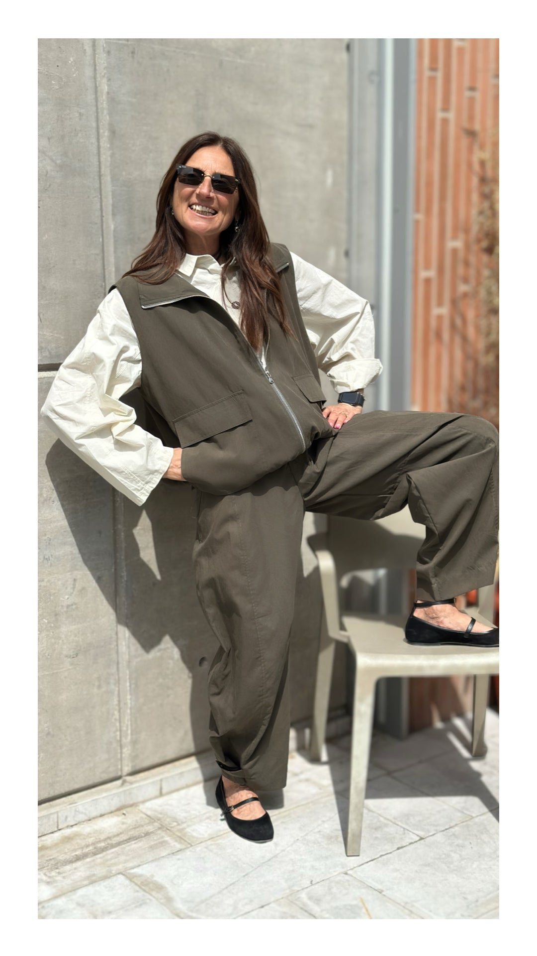 Gilet Bomber con Tasconi | Verde Militare