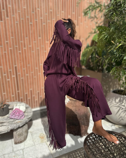 Felpa con Frange Burgundy