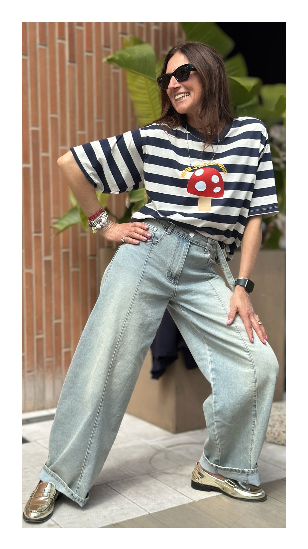 Denim Sfumato Balloon con Cinta