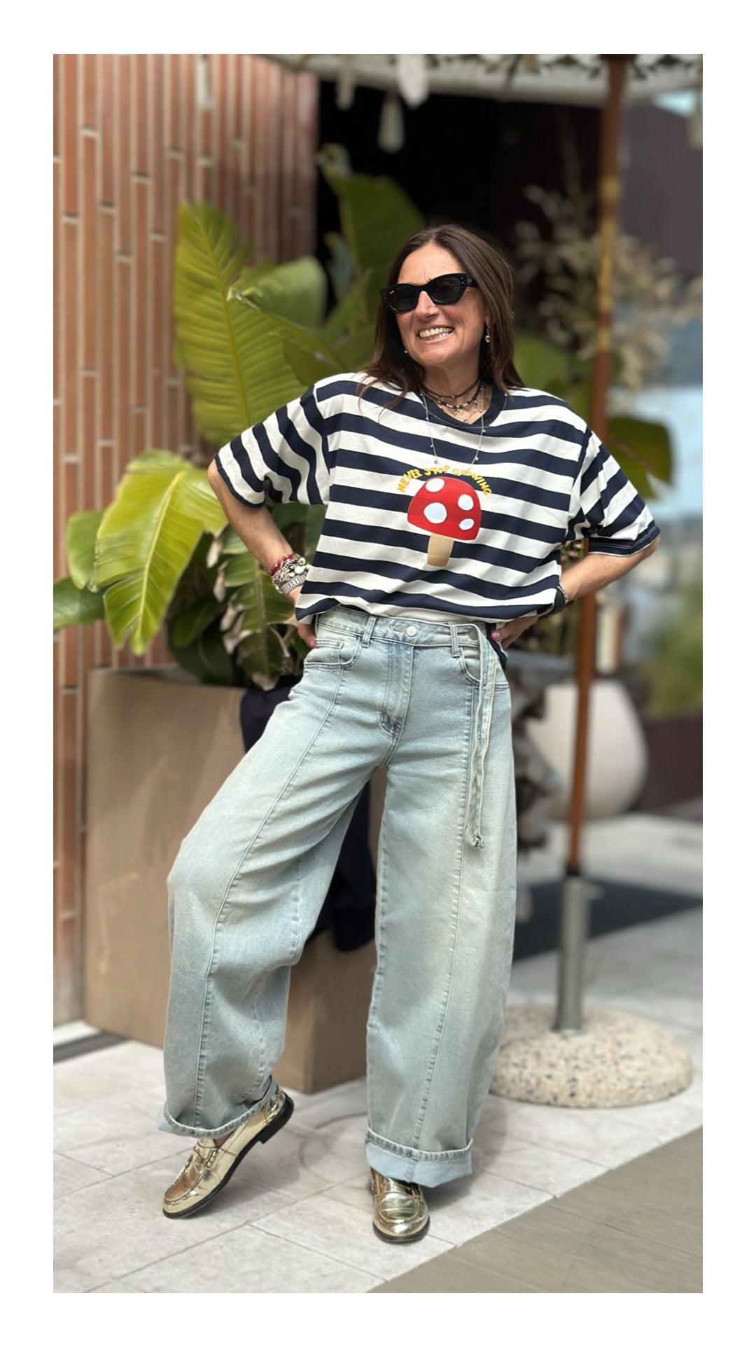 Denim Sfumato Balloon con Cinta