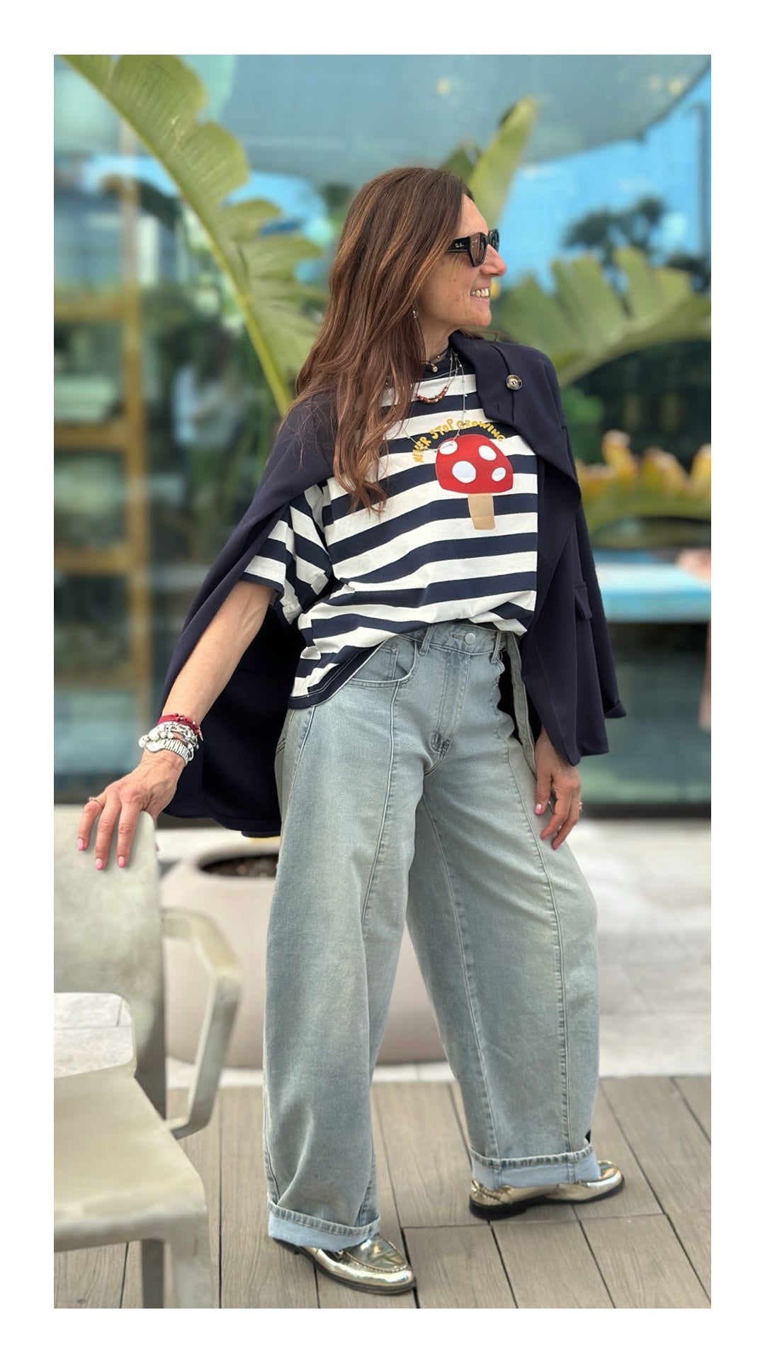 Denim Sfumato Barrel Fit con Cinta