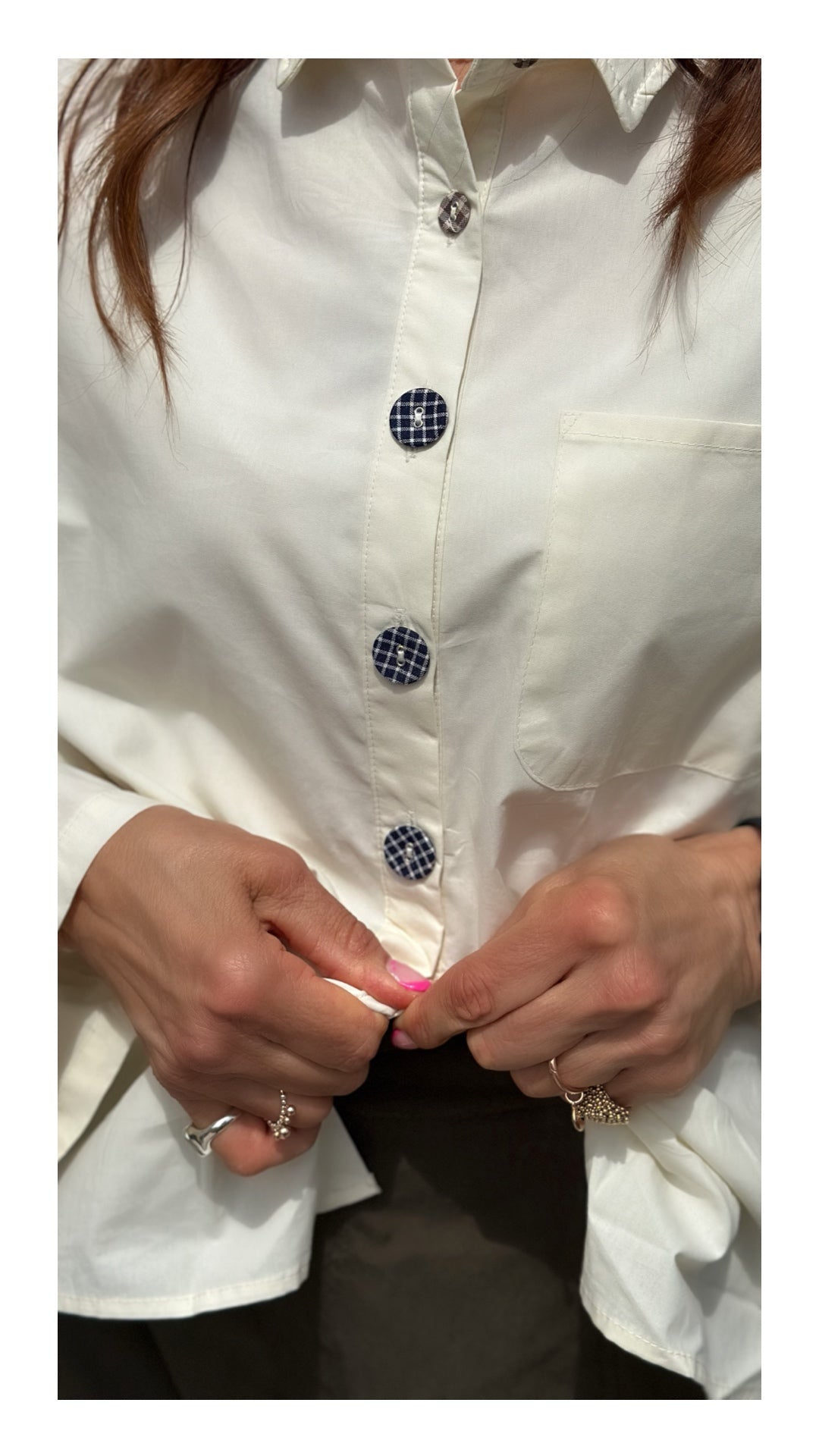 Camicia Scatoletta con Bottoni rivestiti | Burro