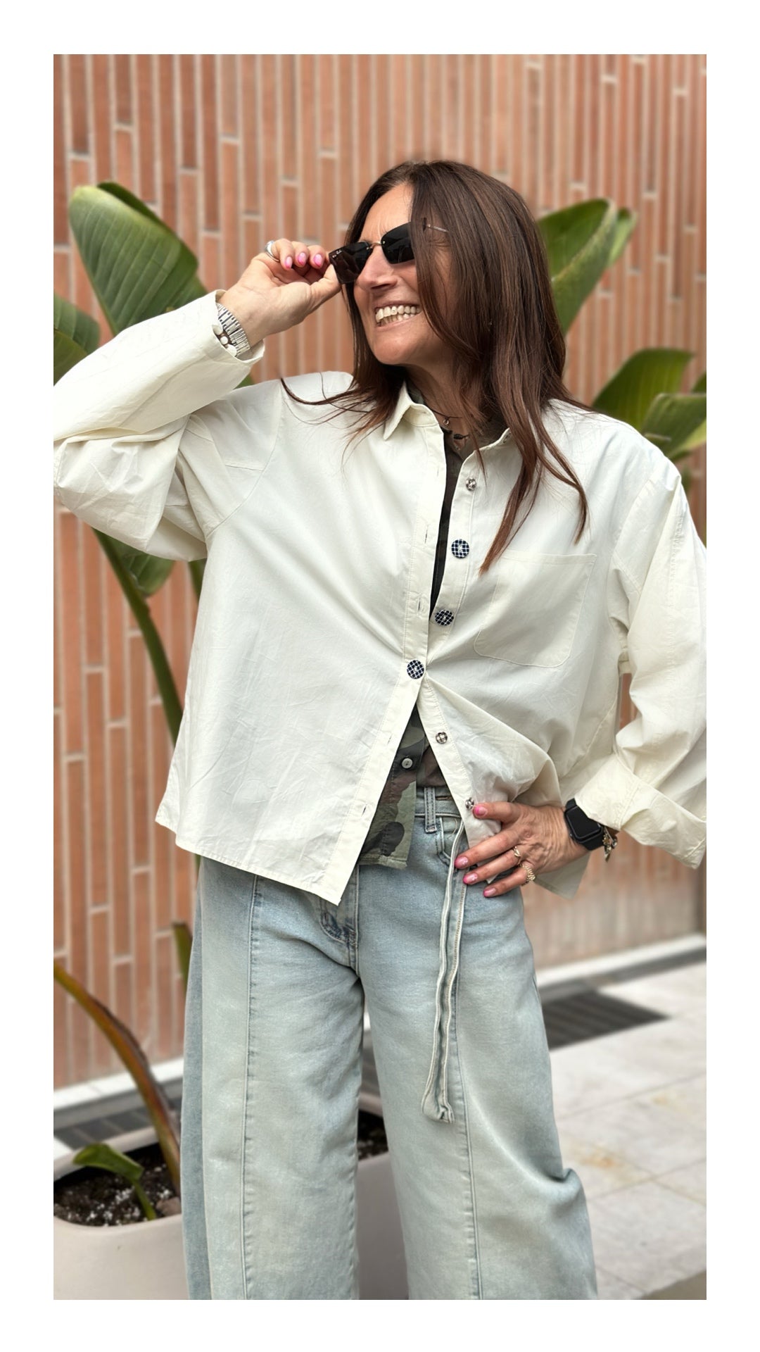 Camicia Scatoletta con Bottoni rivestiti | Burro