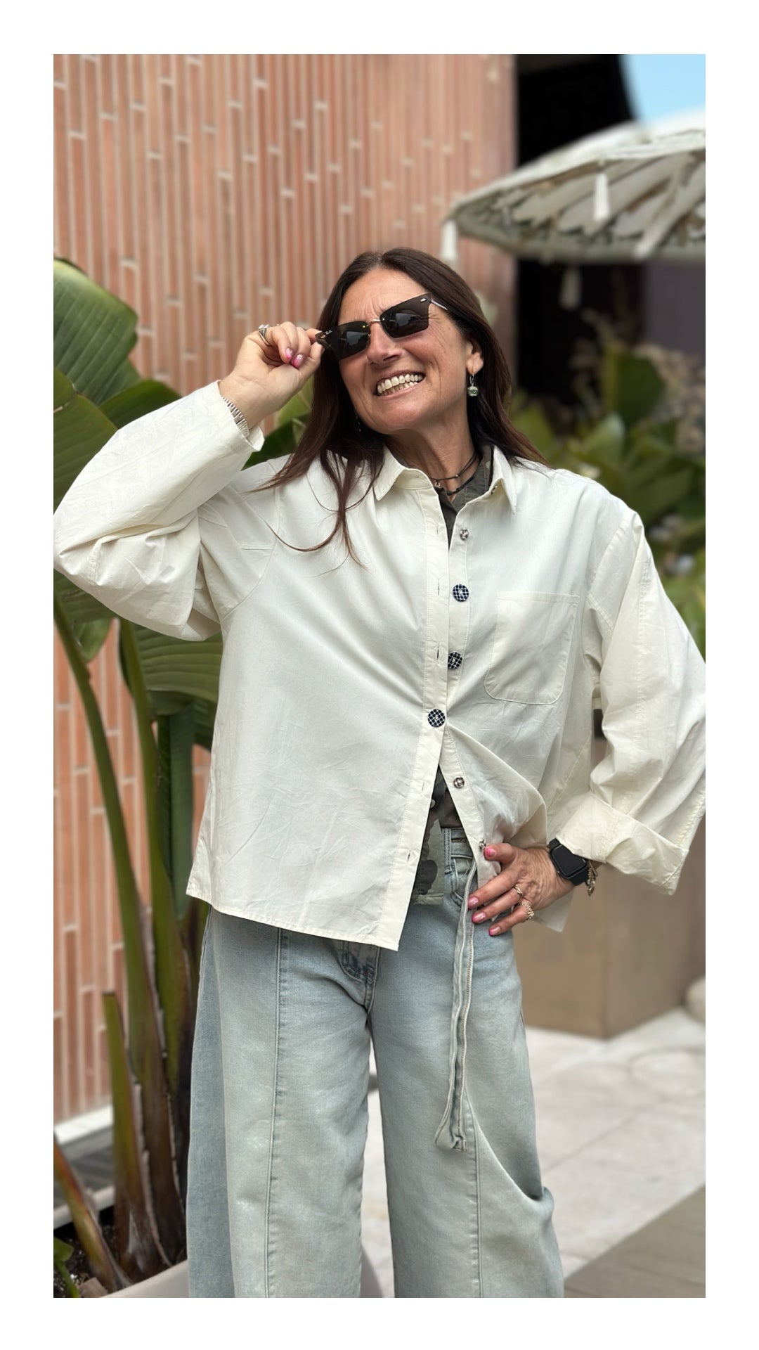 Camicia Scatoletta con Bottoni rivestiti | Burro