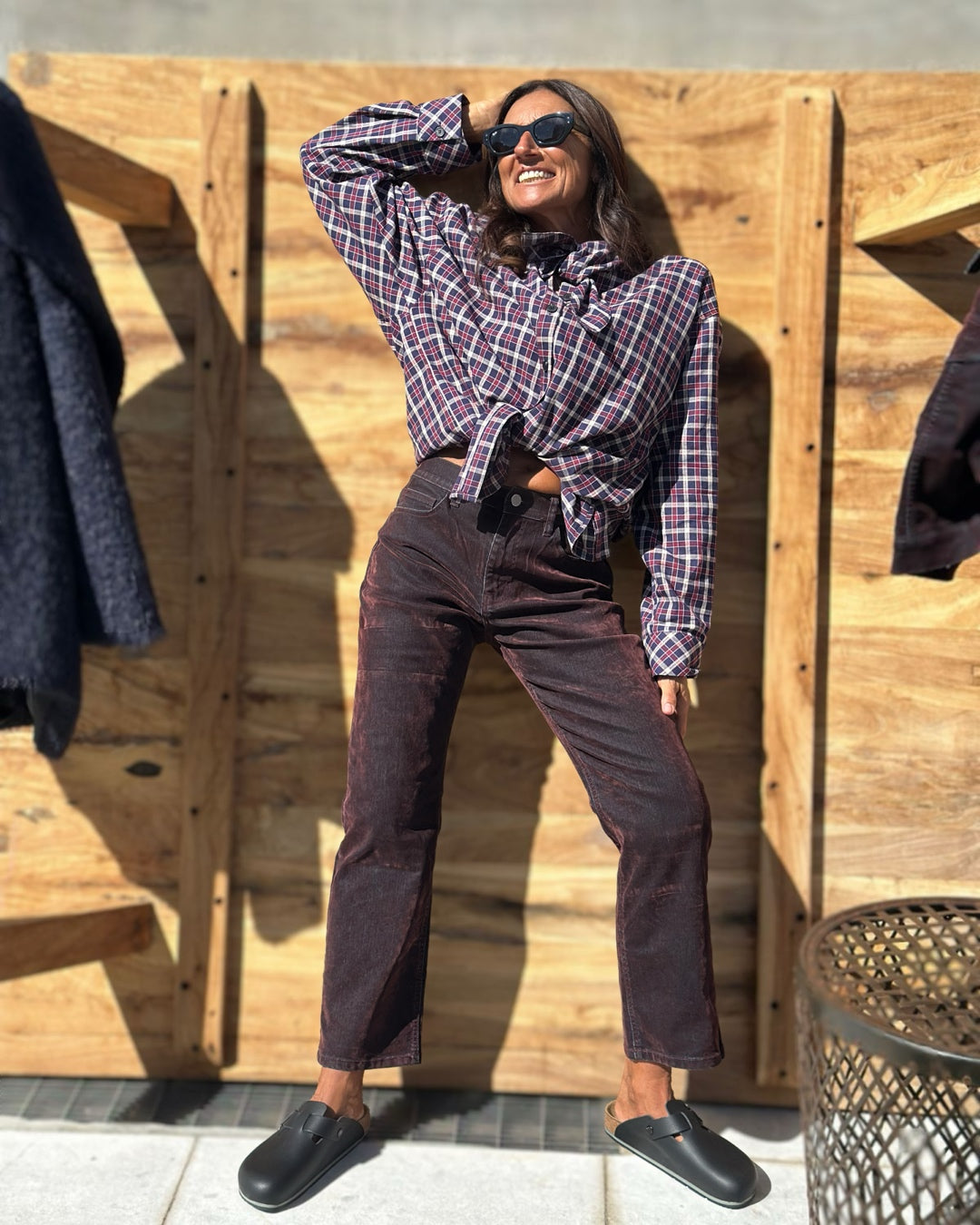 Denim in Velluto Spalmato Bordeaux