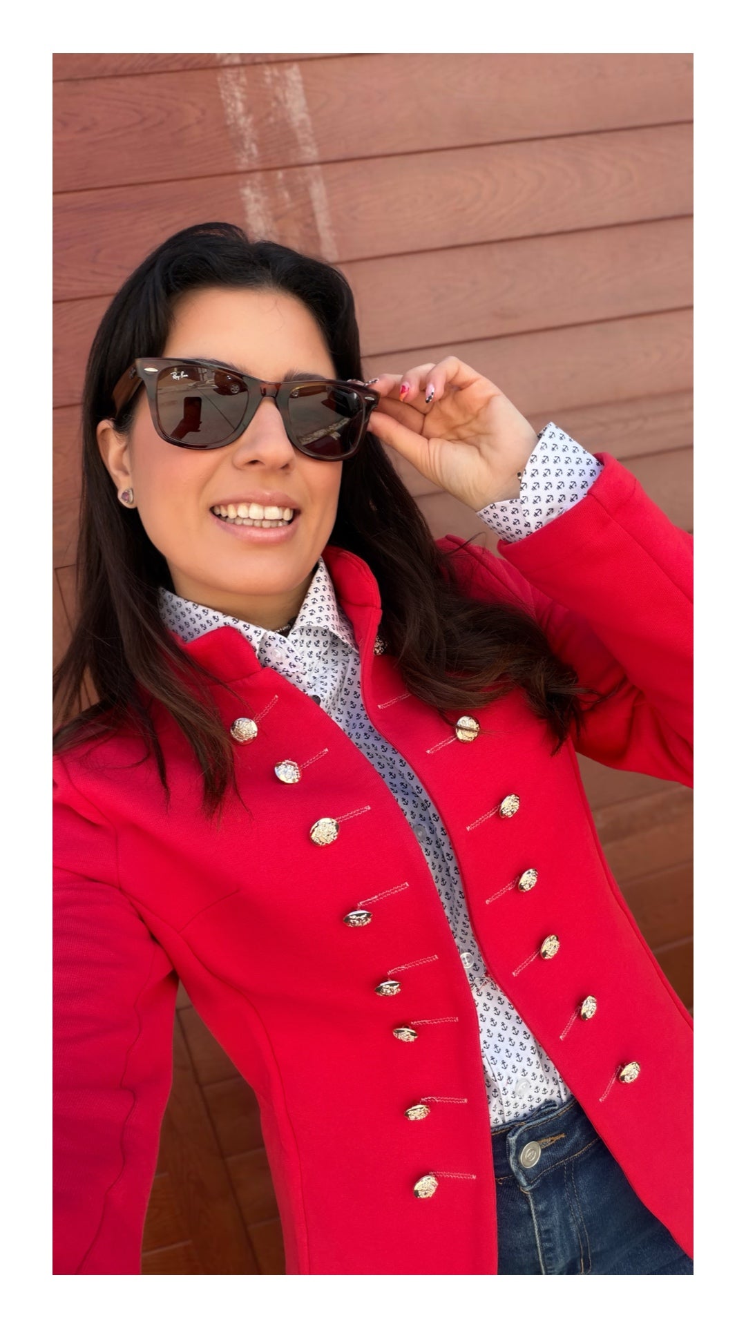 Giacca con Bottoni in Felpa | Rosso Ciliegia