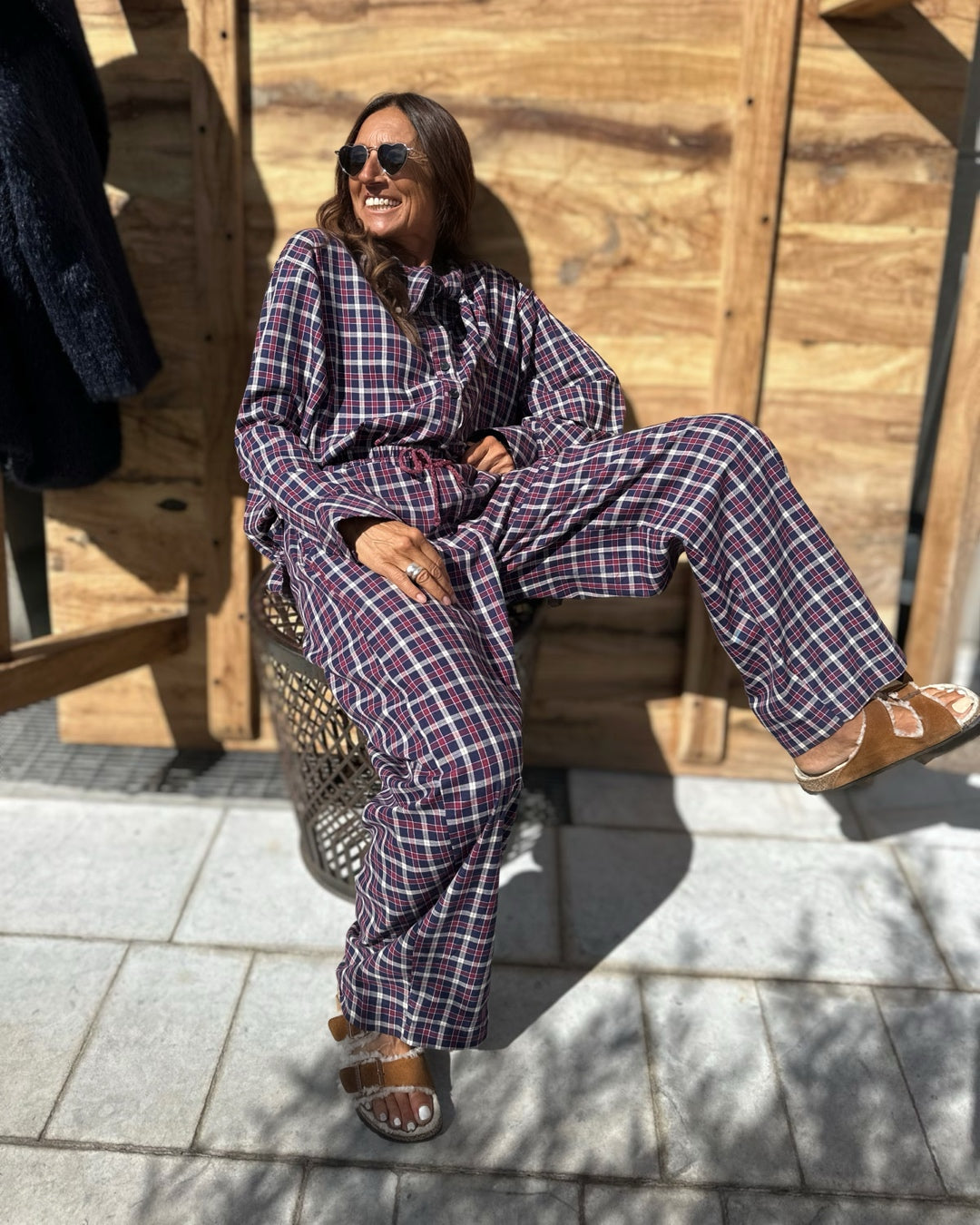 Pantalone Quadretto Blu & Bordeaux