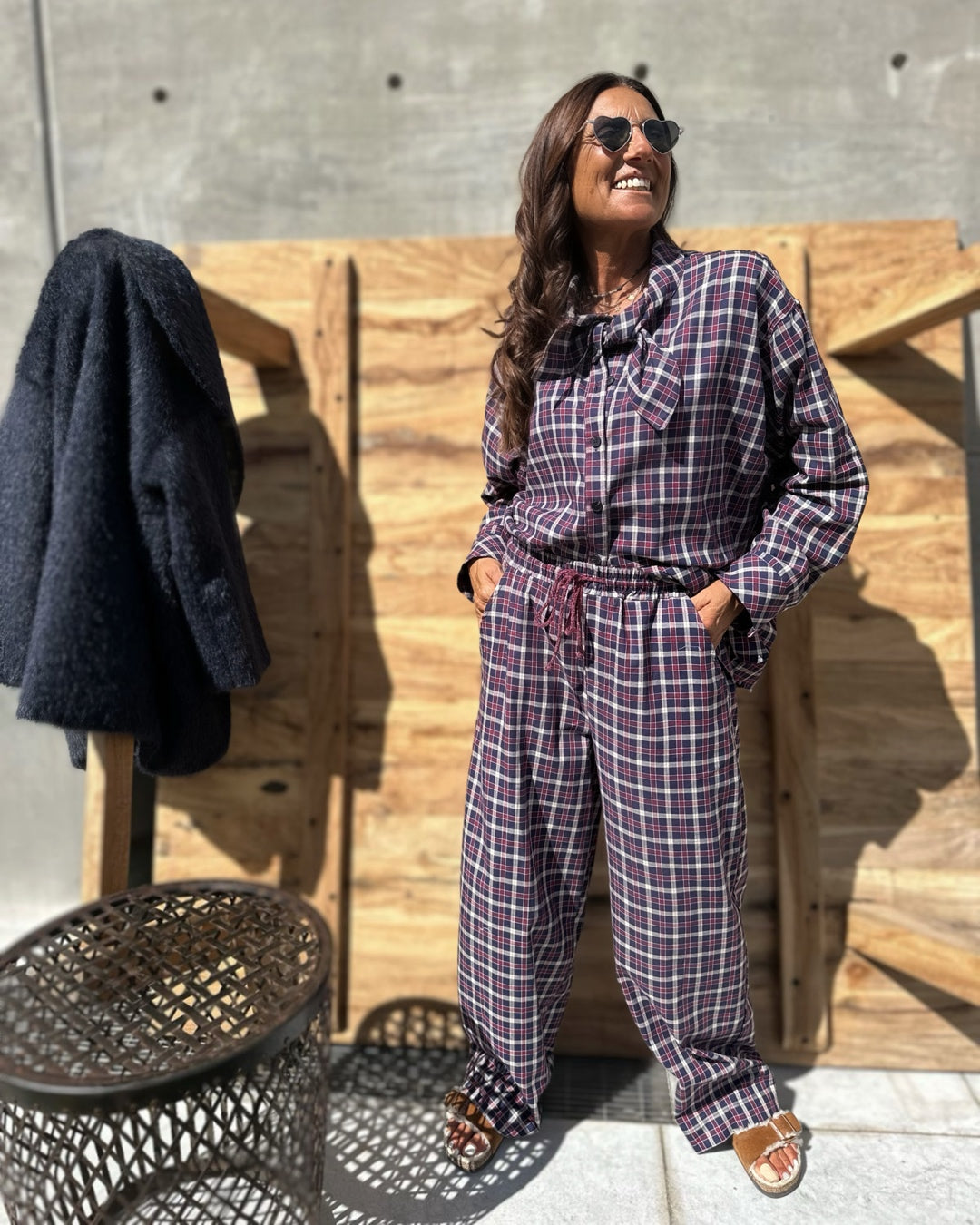 Pantalone Quadretto Blu & Bordeaux