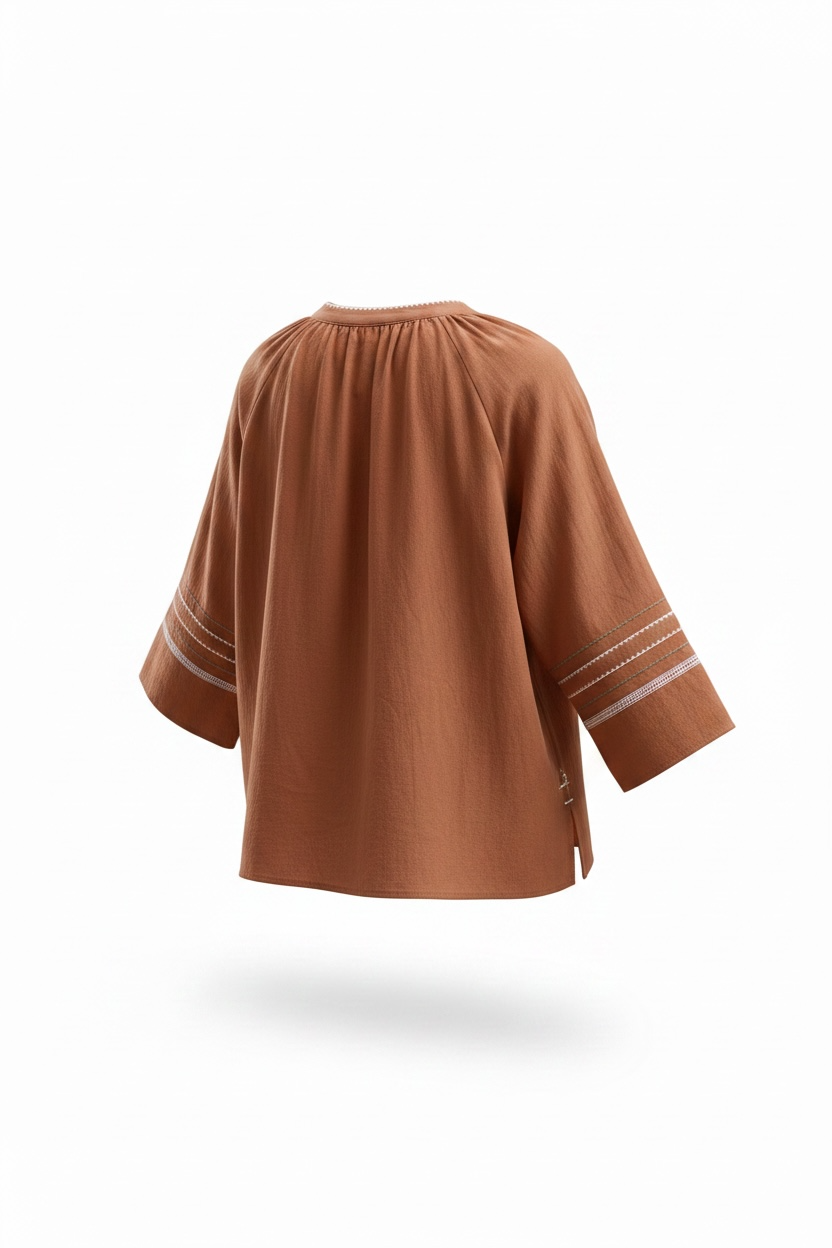 Blusa Zante in cotone - Bruciato