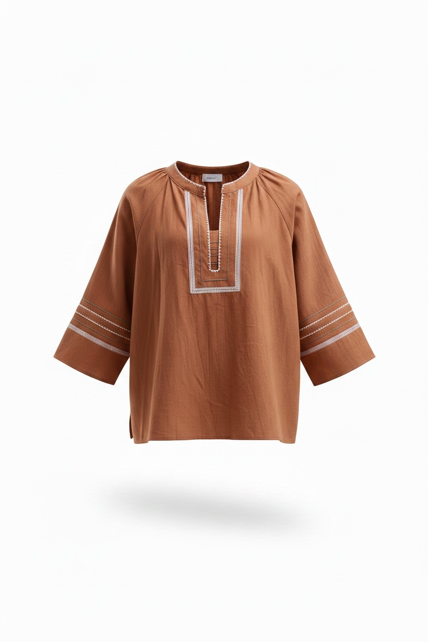 Blusa Zante in cotone - Bruciato