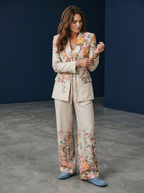 Pantalone Stampa Floreale - Crema