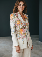 Blazer Stampa Floreale - Crema