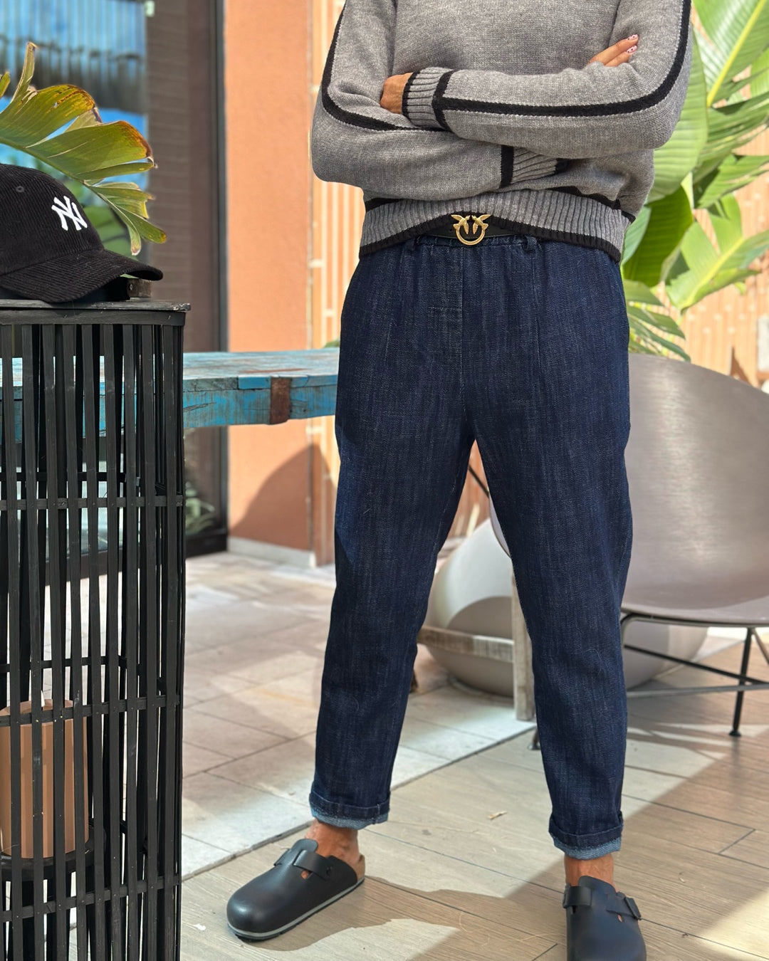 Pantalone Tela Denim Basic