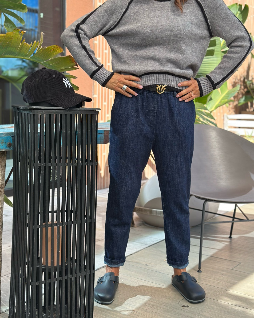 Pantalone Tela Denim Basic