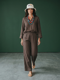 Blusa + Pantalone in Lino - Cioccolato