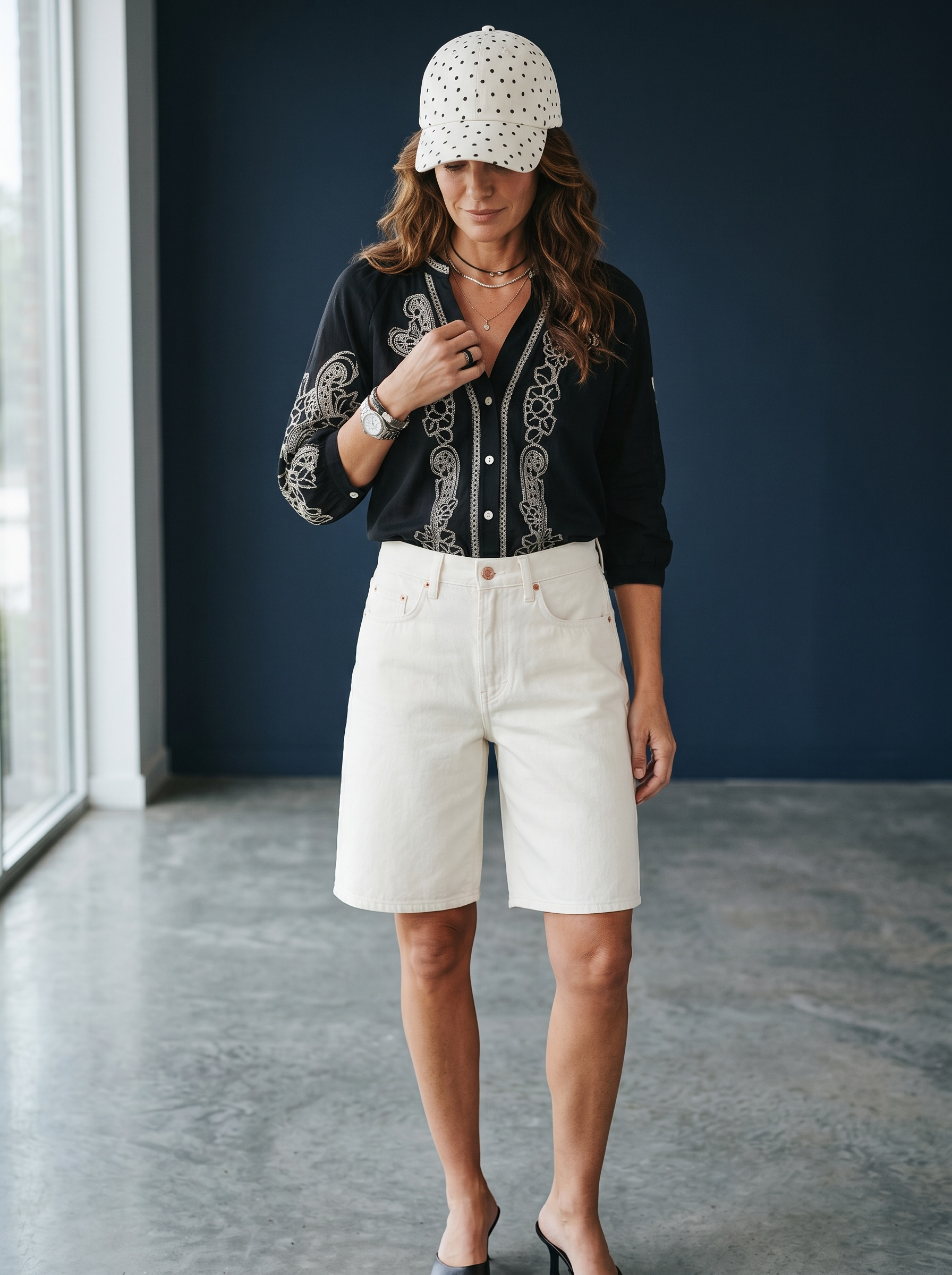 Camicia Cantabria con Ricamo - Nero