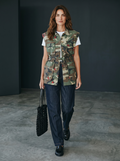 Gilet Cargo con Rose - Camouflage