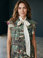 Gilet Cargo con Rose - Camouflage