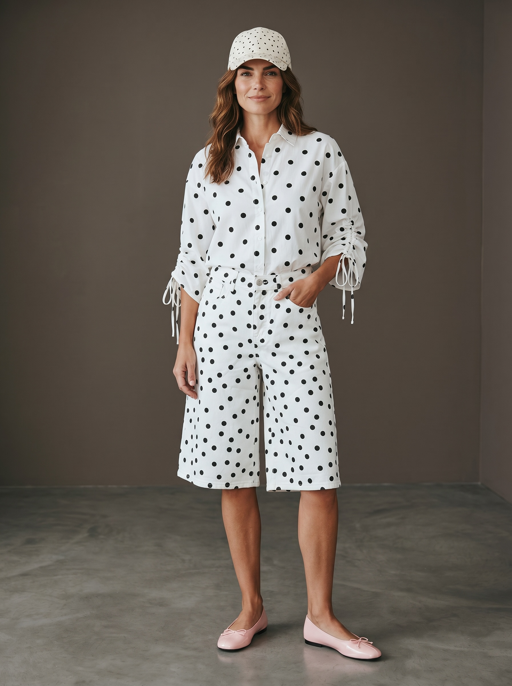 Camicia Oversize in Cotone - Pois