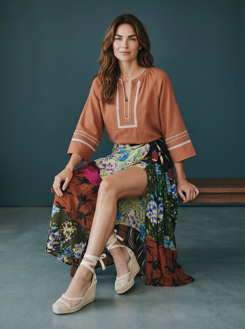 Blusa Zante in cotone - Bruciato