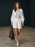 Camicia Cantabria con Ricamo - Burro