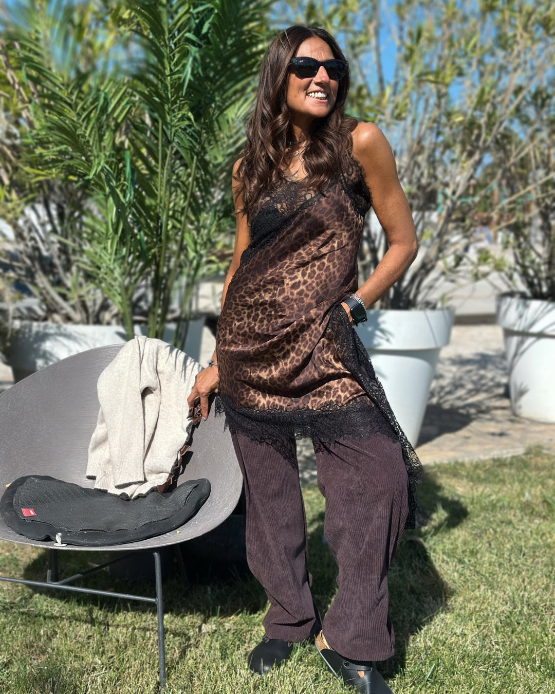 Abito Sottoveste 100% Viscosa & Pizzo Maculato