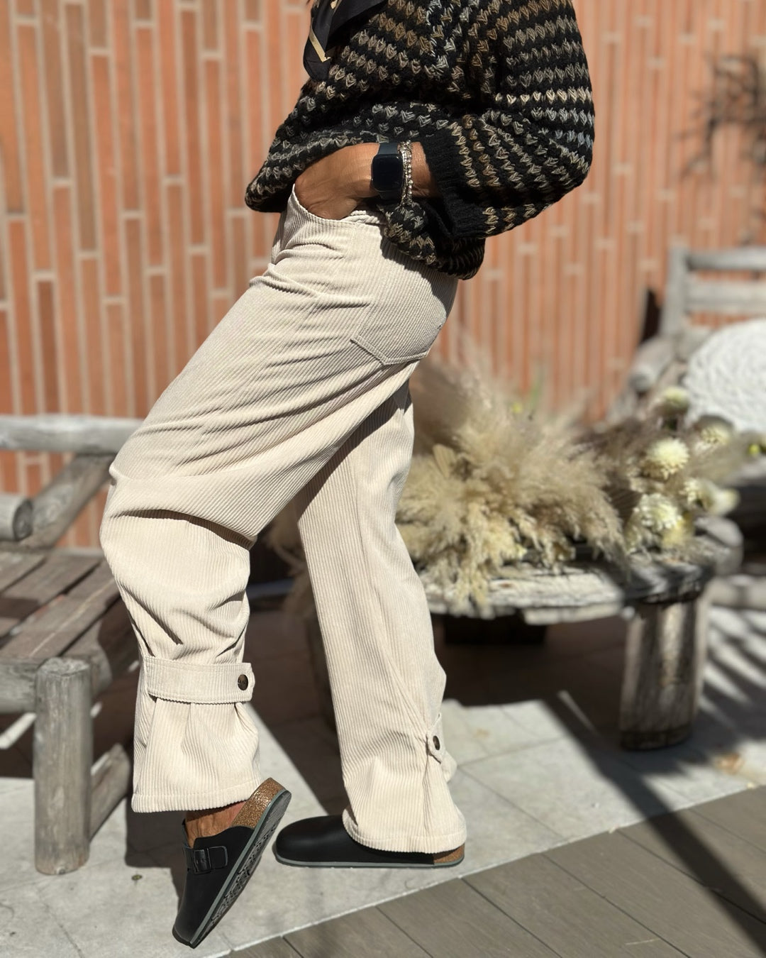 Pantalone Velluto a Coste Panna