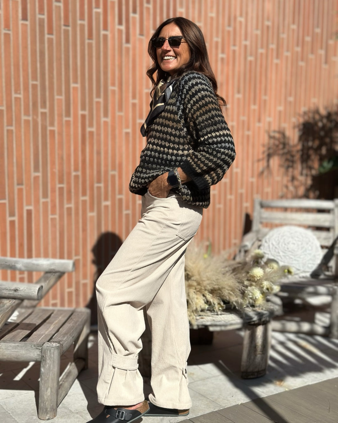 Pantalone Velluto a Coste Panna