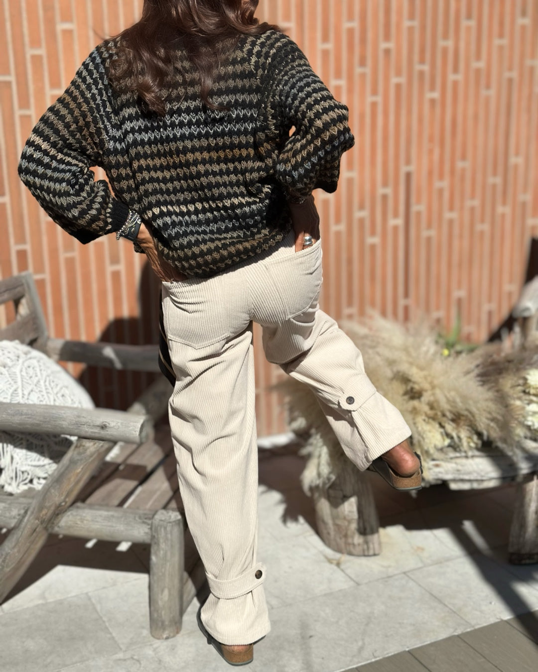 Pantalone Velluto a Coste Panna