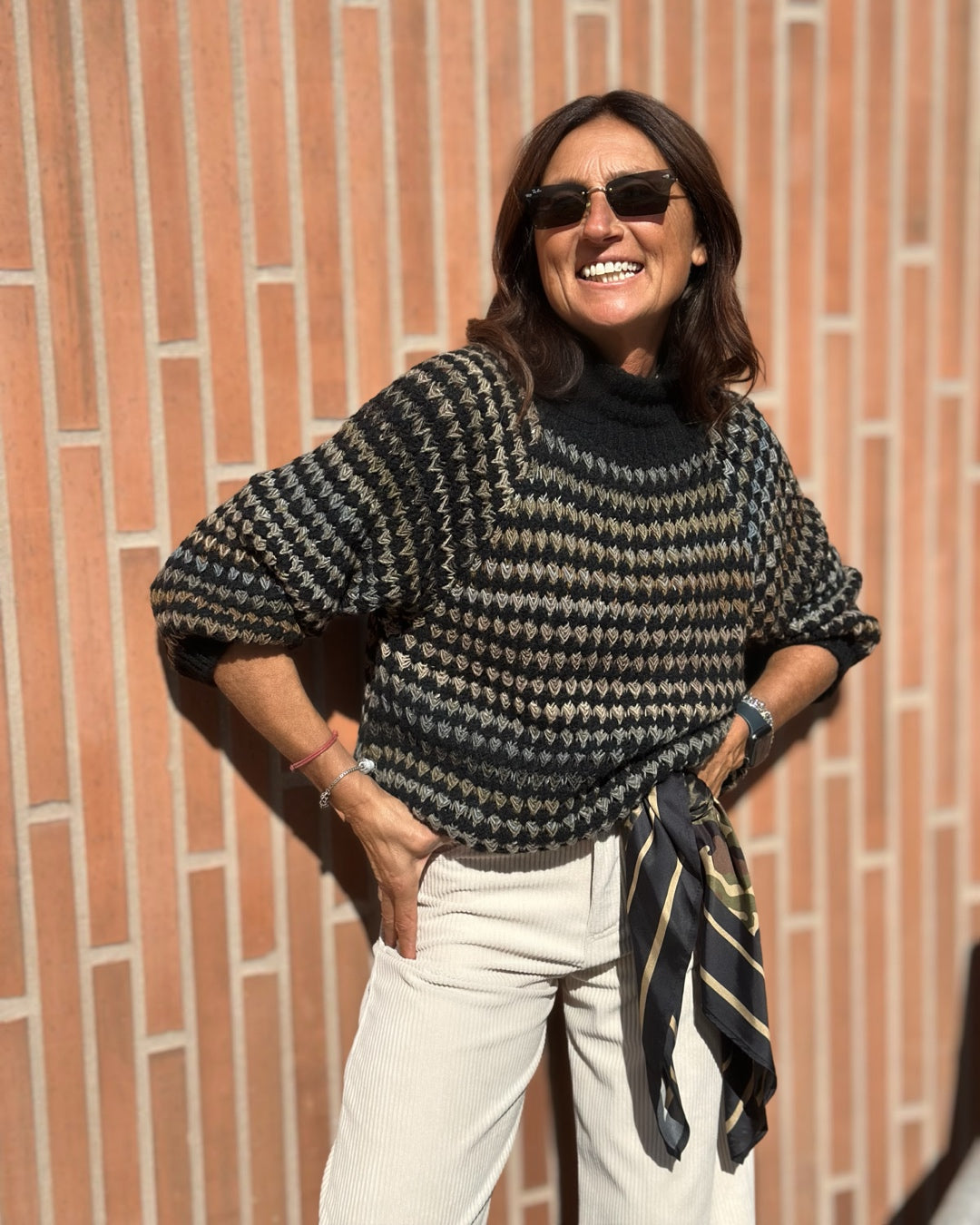 Maglione Lavorato Intreccio | Nero