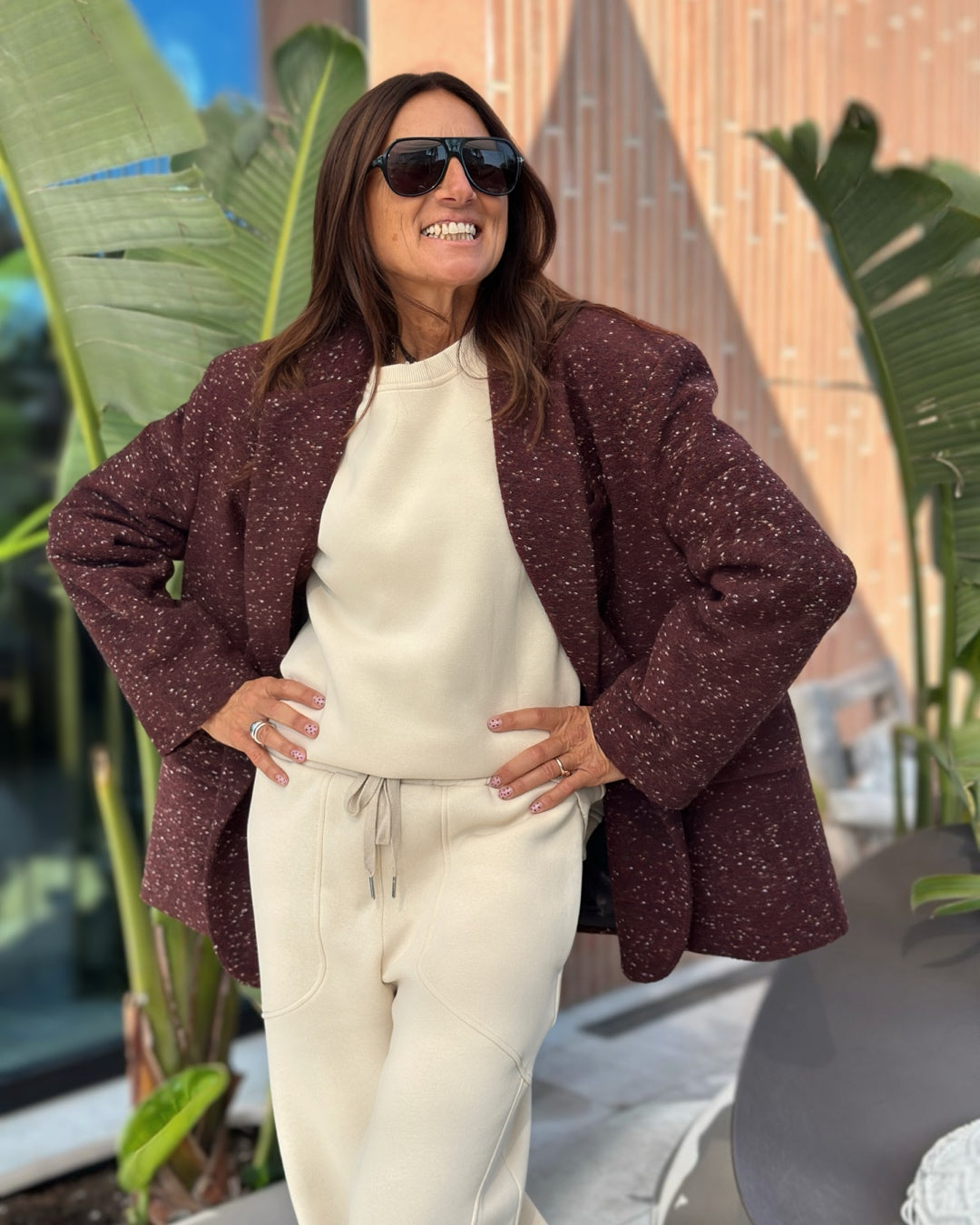 Giacca Oversize "Peso Cappotto" Sale e Pepe | Bordeaux