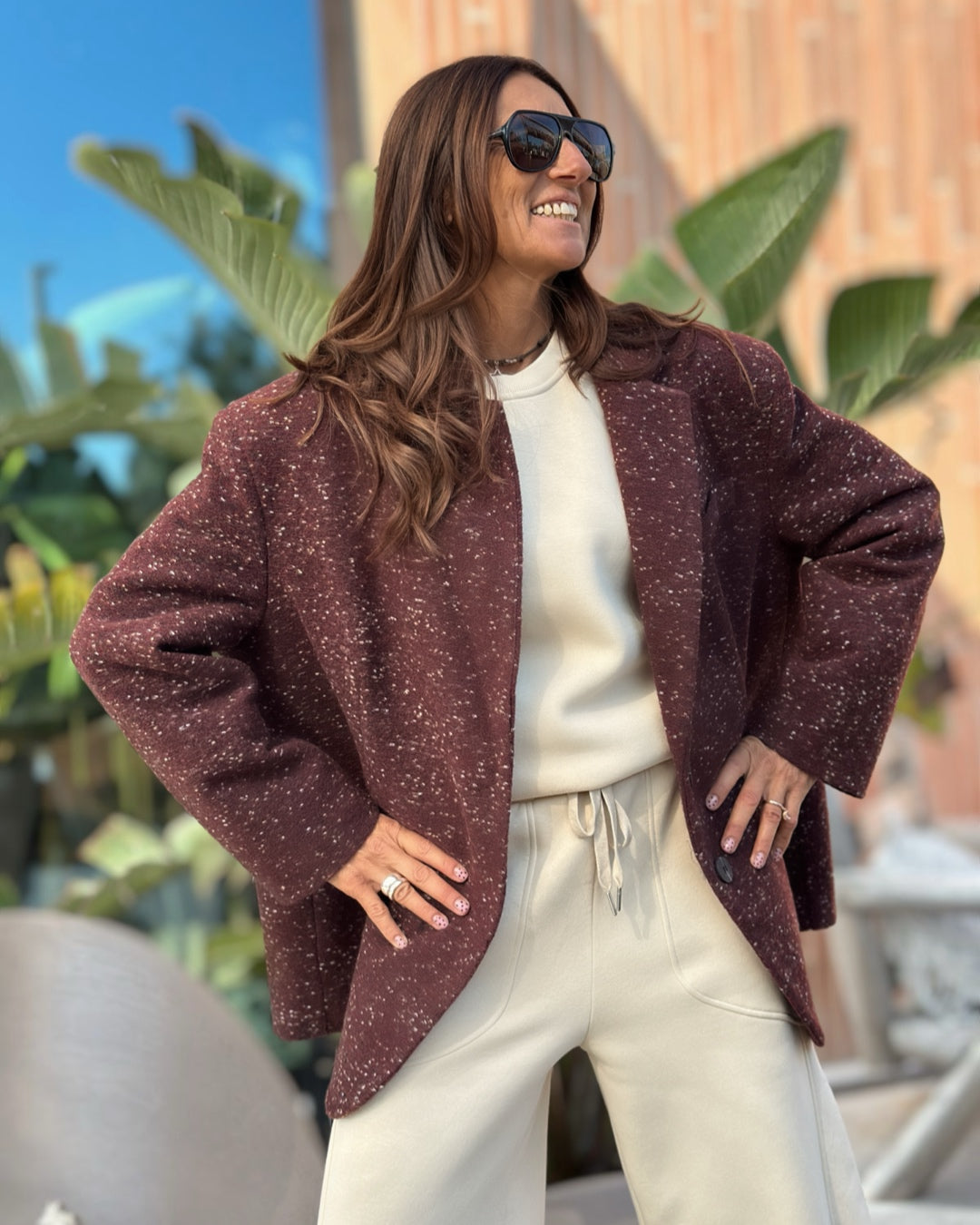 Giacca Oversize "Peso Cappotto" Sale e Pepe | Bordeaux