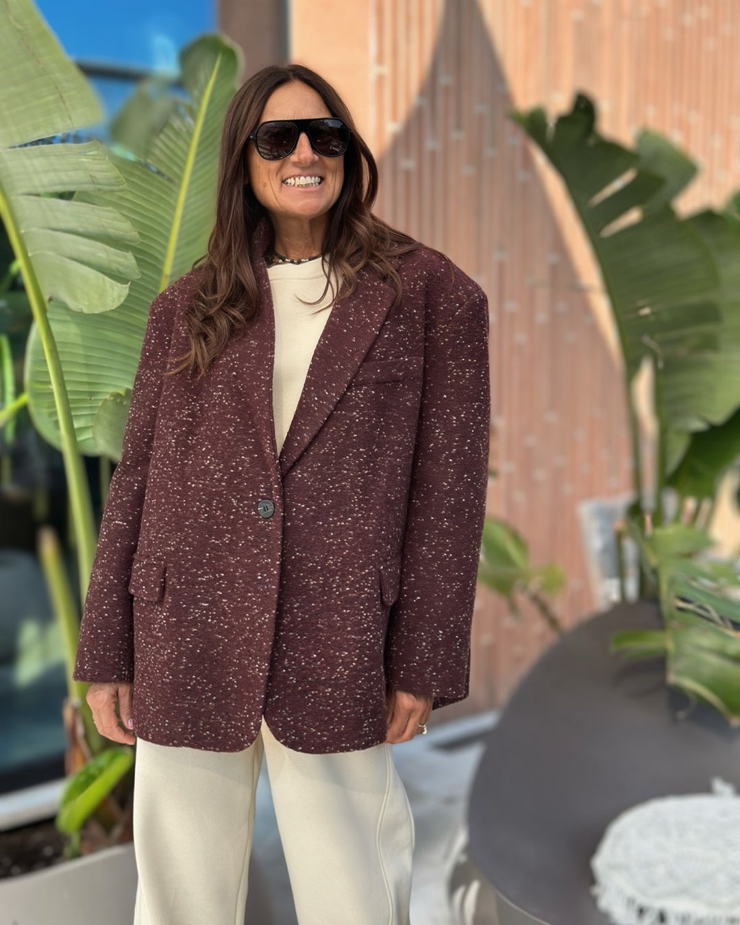 Giacca Oversize "Peso Cappotto" Sale e Pepe | Bordeaux