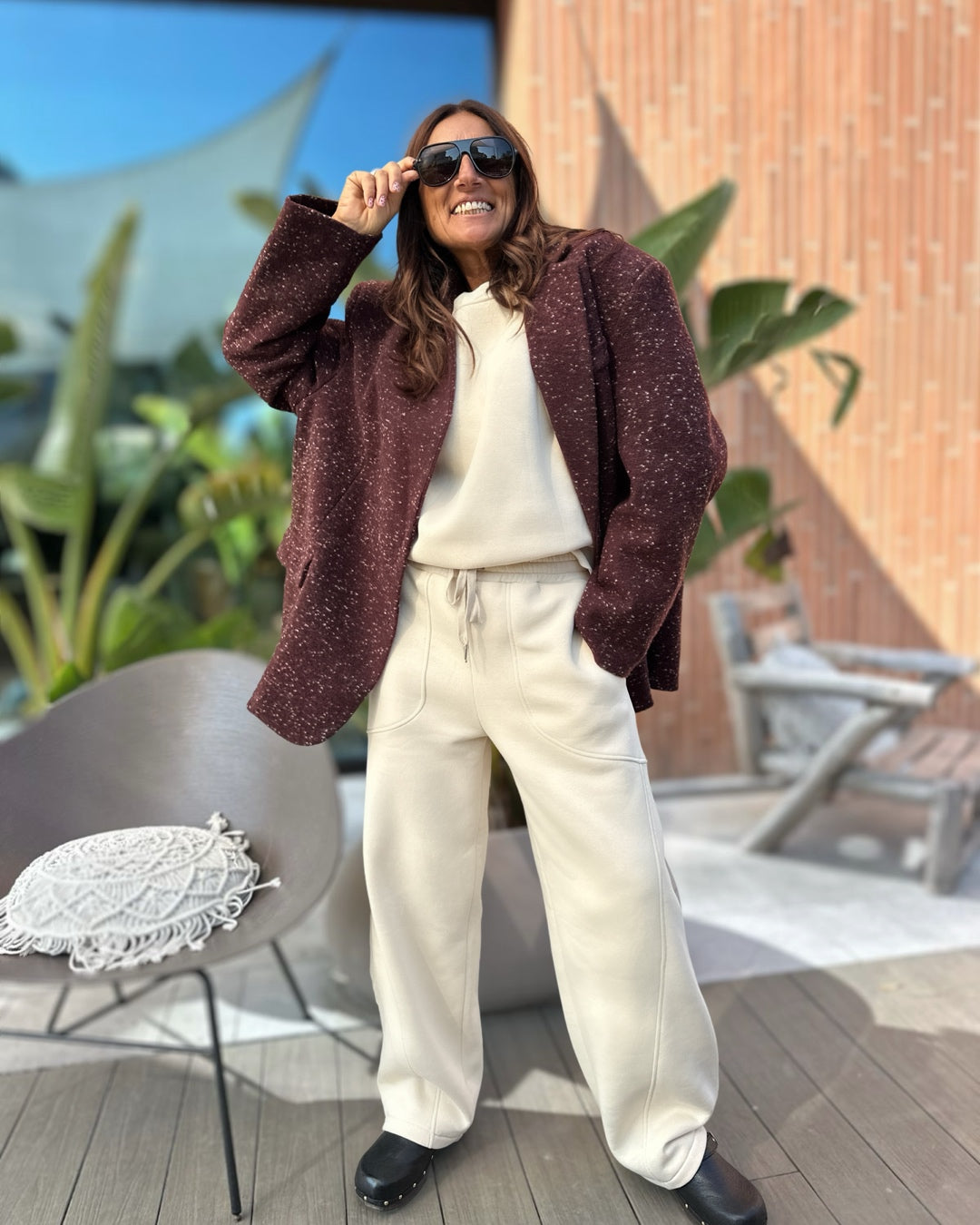 Giacca Oversize "Peso Cappotto" Sale e Pepe | Bordeaux