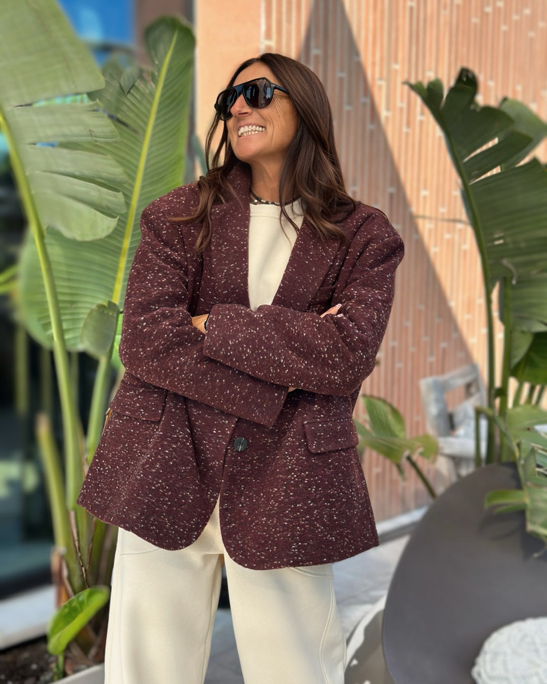 Giacca Oversize "Peso Cappotto" Sale e Pepe | Bordeaux