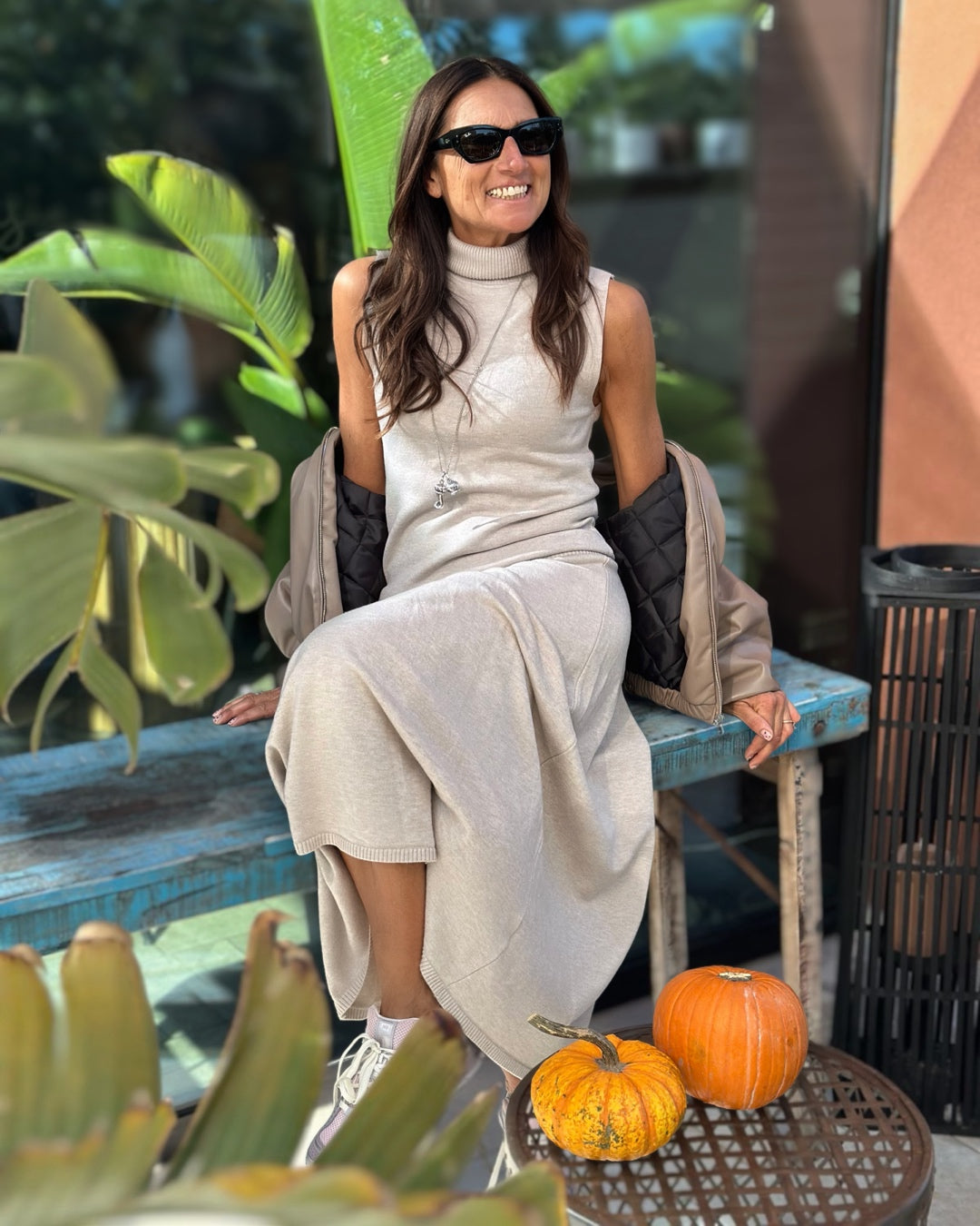 Coordinato in Viscosa Maglia + Gonna | Beige