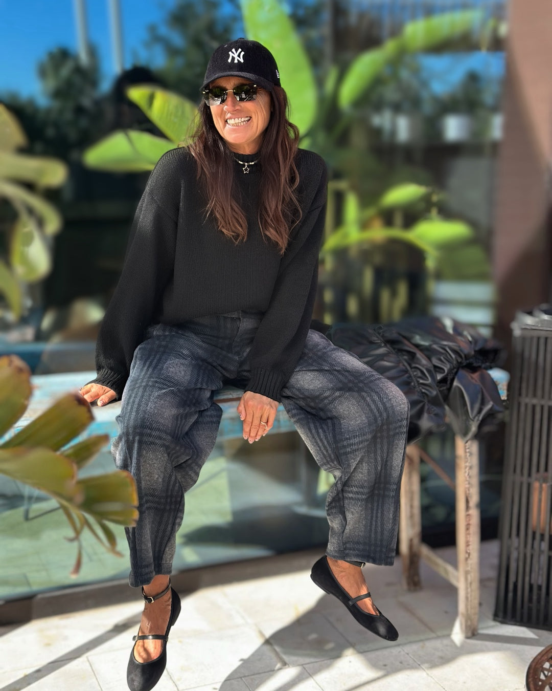 Pantalone Balloon Check | Nero