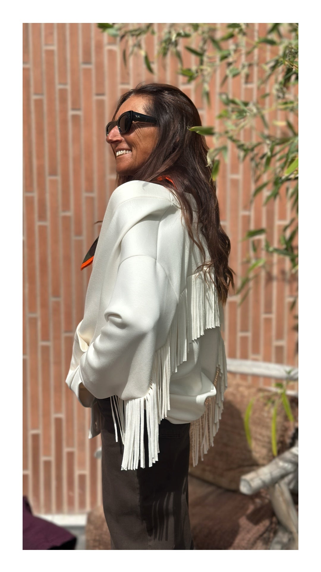 Cardigan con Frange in Cotone e Viscosa | Bianco