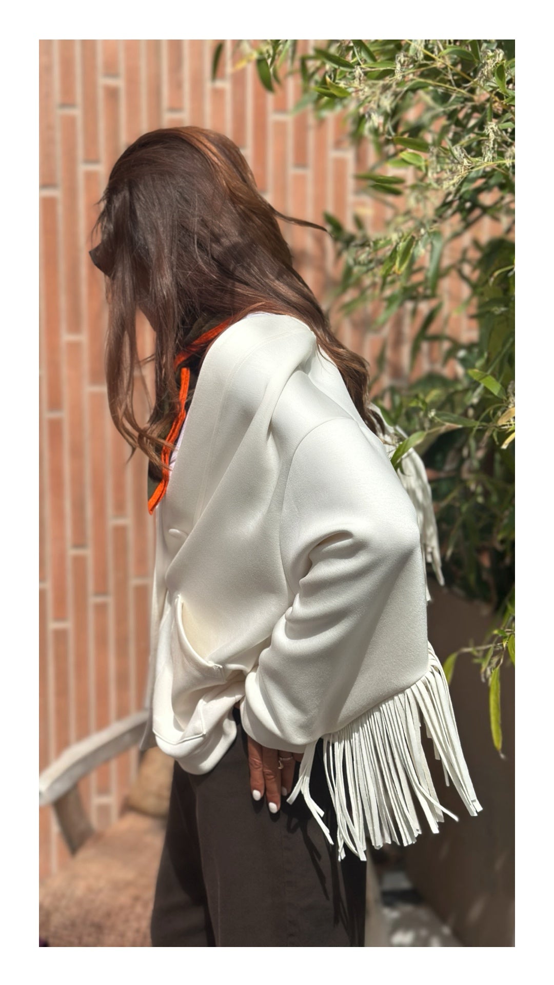 Cardigan con Frange in Cotone e Viscosa | Bianco