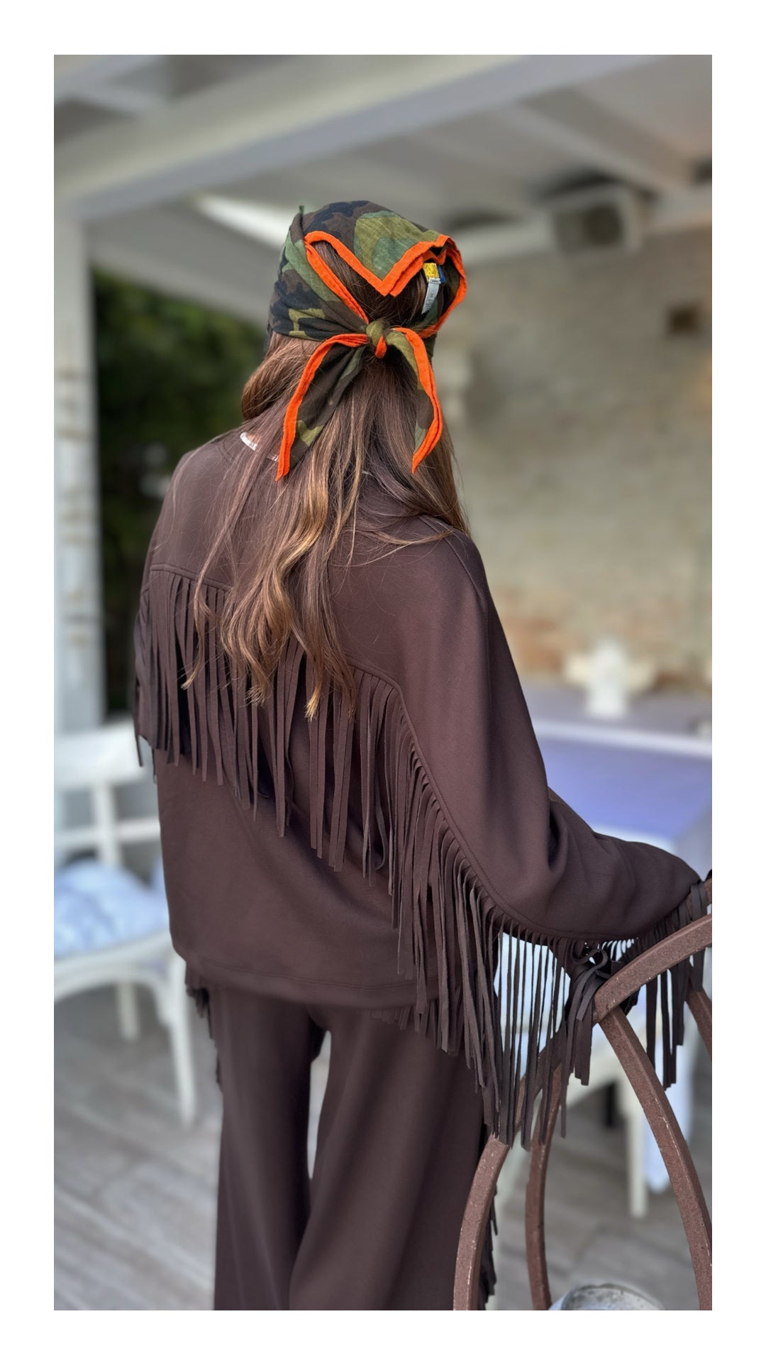 Felpa con Frange Cotone e Viscosa | Cioccolato