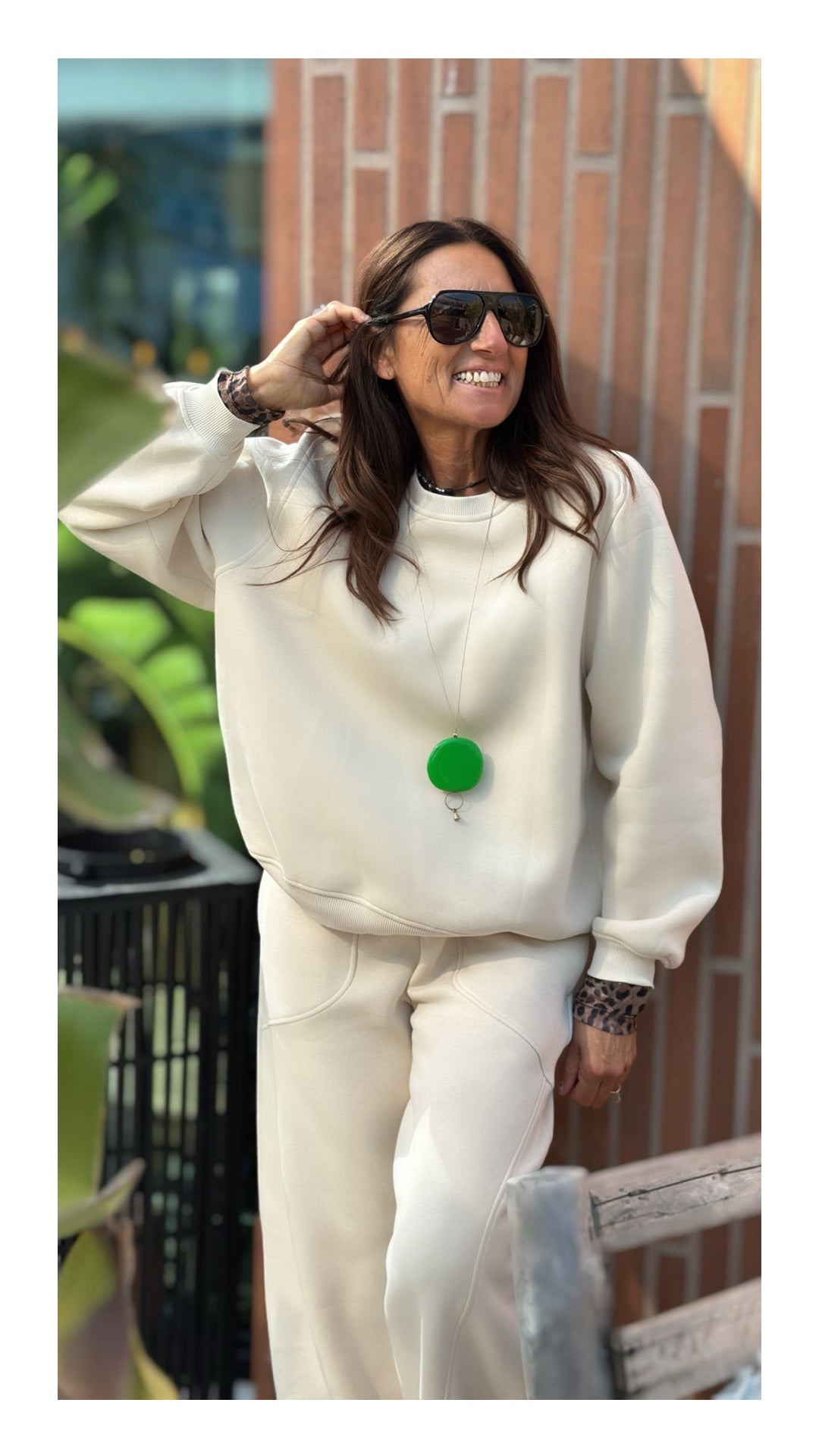 Felpa Basic Cotone Felpato | Crema