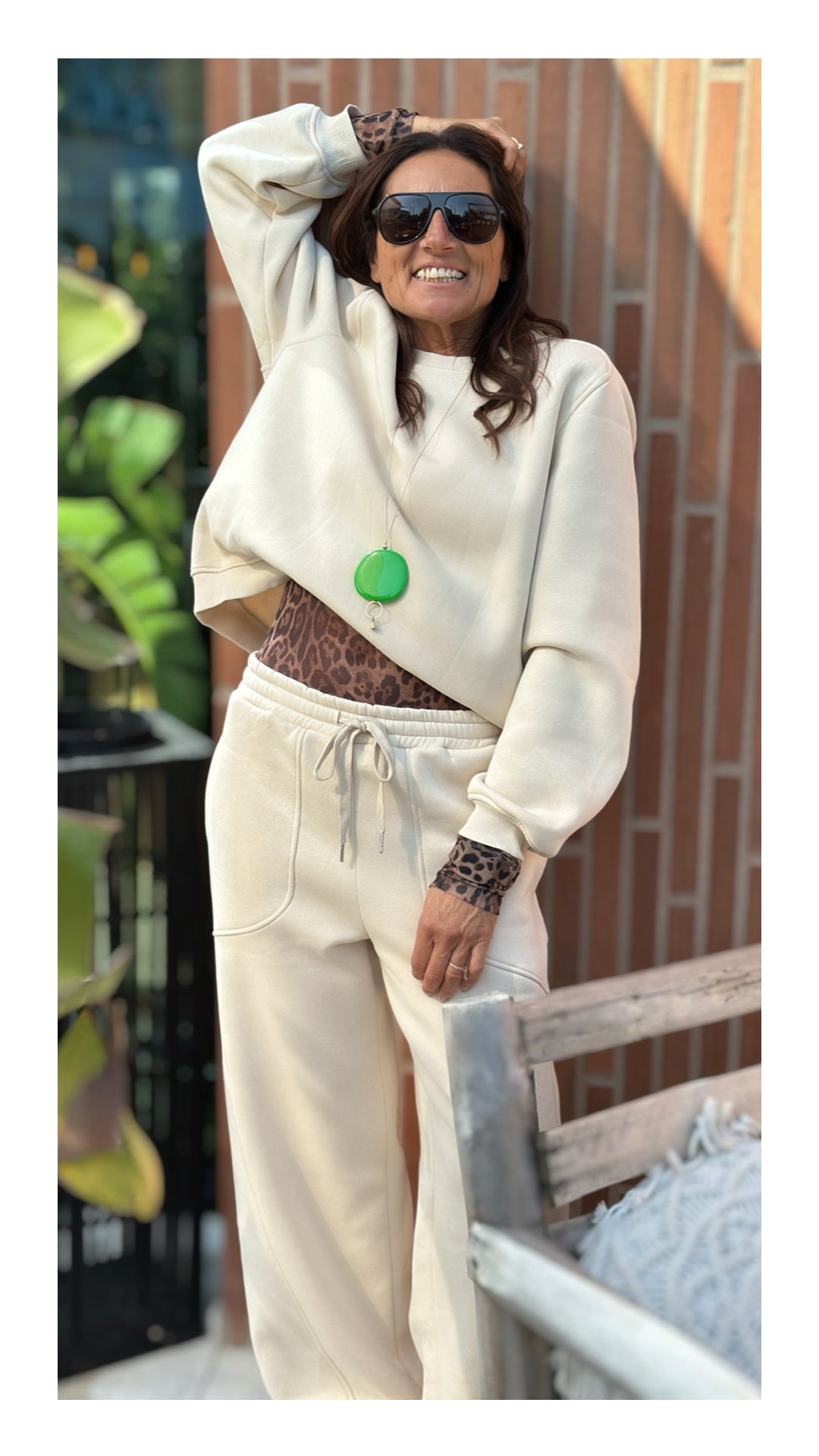 Felpa Basic Cotone Felpato | Crema